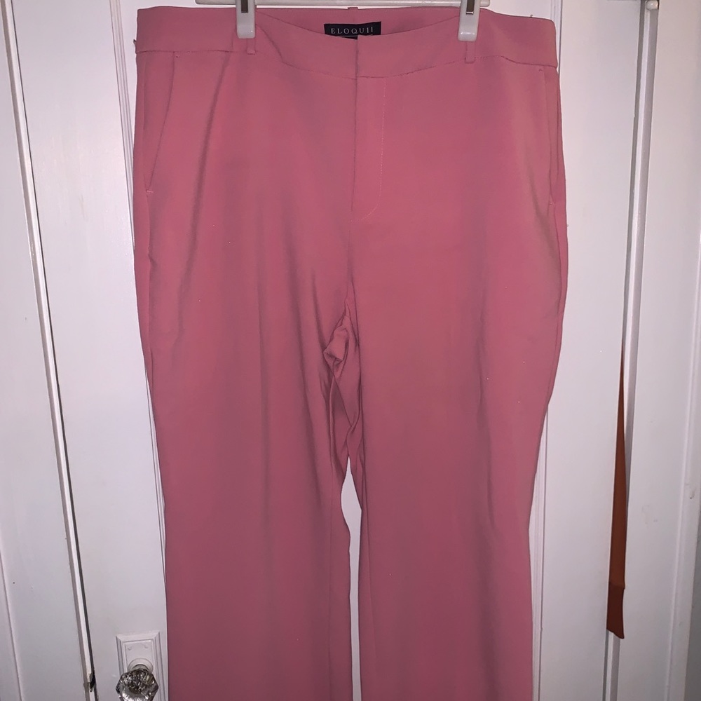 Pink, flare leg trousers from ELOQUII
